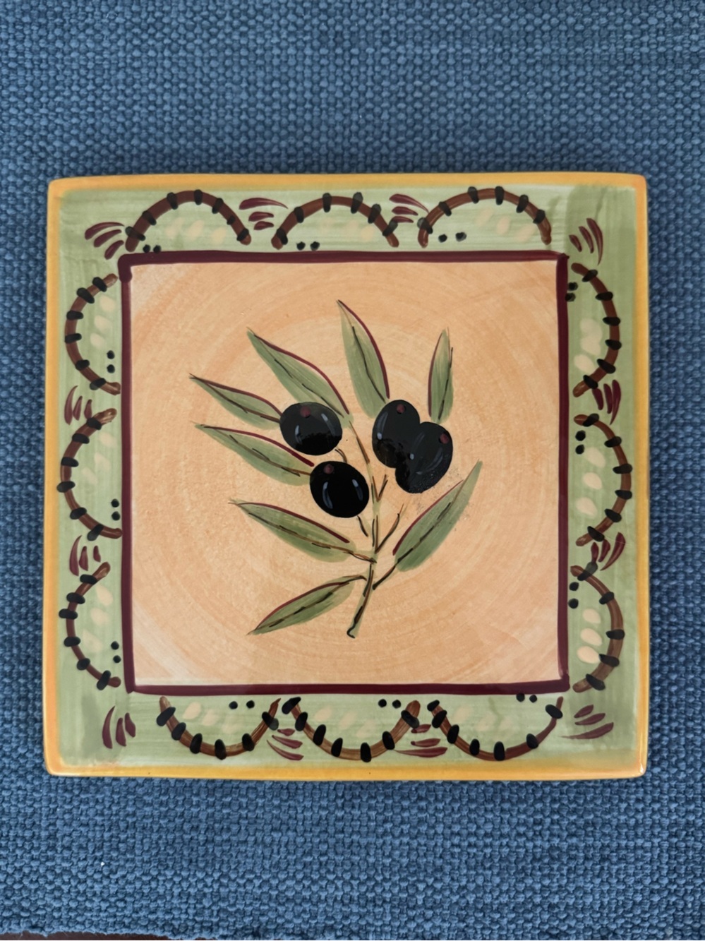 Vintage HausenWare, 8” Olive Trivet/Wall Hanging Tuscan Mediterranean Decor